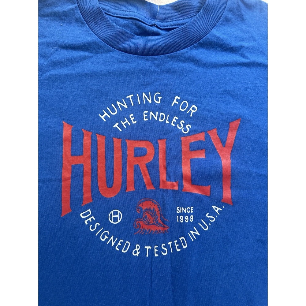 New Hurley Blue Red Skate Surf T Shirt Mens M NWT 100%‎ Cotton 0248 - Picture 2 of 9